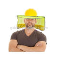 Top-Qualität HI VIZ Orange Full-Brim Sicherheits Sonnenblende, 100% Polyester Mesh Cool Neck Sonnenschirm für Hardhats mit reflektierenden Streifen